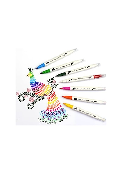Brush Sing Pen Twin Çift Taraflı Fırça Uçlu Kalem Mavi