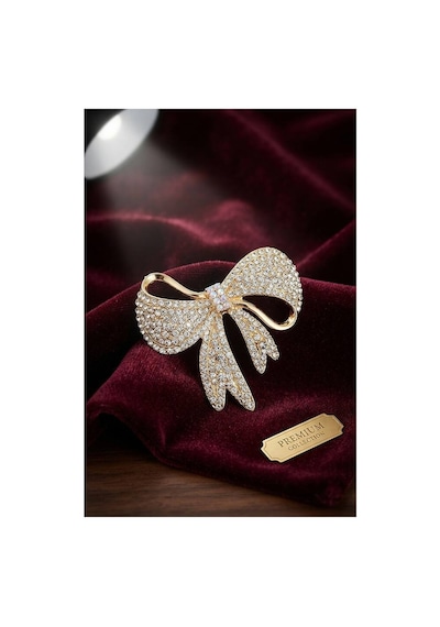 Gold Renk Zirkon Taşlı Fiyonk Model Broş Tj-br501 Evimdeyokyok