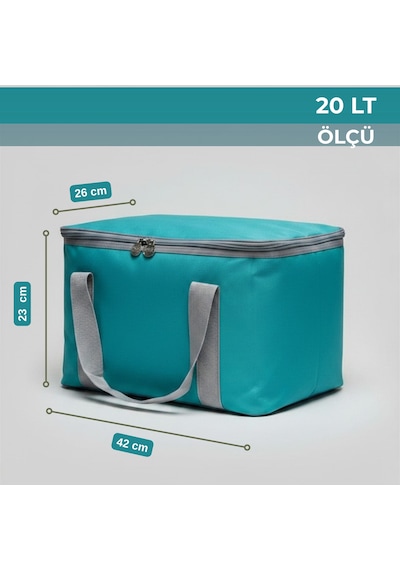 20 Lt Eco Termal Çanta -piknik Çantası,soğutucu Buzluk Çanta-308 Turkuaz