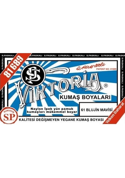 Viktoria Kumaş Boyası Blujin Mavisi 2Pk+Fiske Sabitleme 1Pk