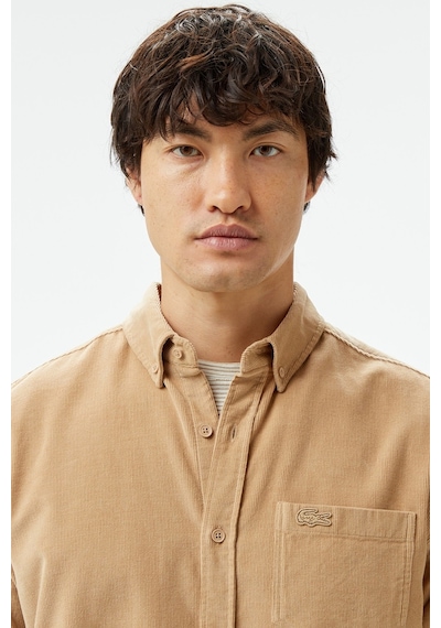 Lacoste Men's Regular Fit Button-down Collar Velvet Shirt Brown Erkek Düğmeli Yaka Kadife Gömlek Kahverengi Lacoste Men's Regular Fit Button-down Collar Velvet Shirt Brown Erkek Düğmeli Yaka Kadife Gömlek Kahverengi