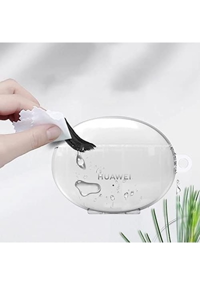 Huawei Freebuds 4i İle Uyumlu Kılıf Çengelli Smooth Matte Tpu Şeffaf