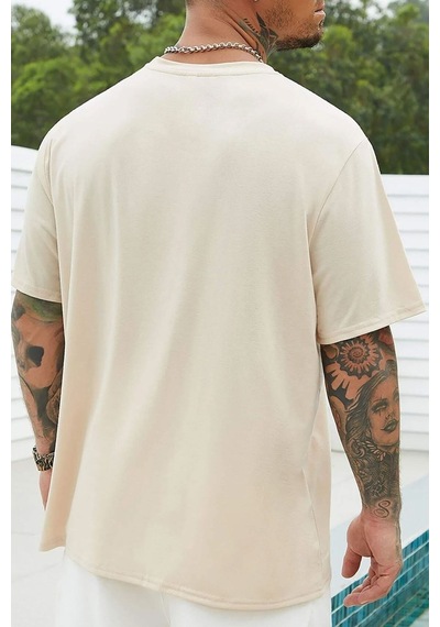 Flood Of Style Unisex Jujutsu Kaisen Baskılı T-shirt Bej