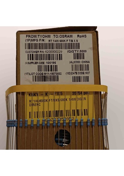 Rt1/4w680k Ft/bxs 680k 1/4w Direnç 800 Adet