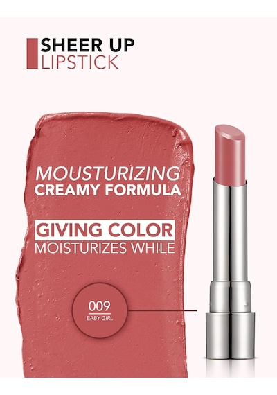 Flormar Nemlendirici Parlak Ruj- Sheer Up Lipstick - 009 Baby Girl - 8682536012072 Genel