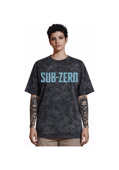 Tasarım Sub-zero Mortal Kombat Anime Sırt Baskılı Unisex Oversize Siyah