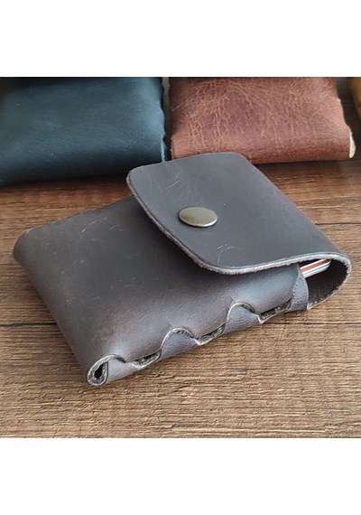 Sumerian Leather Craft Minimalist Deri Kartlık Kahverengi