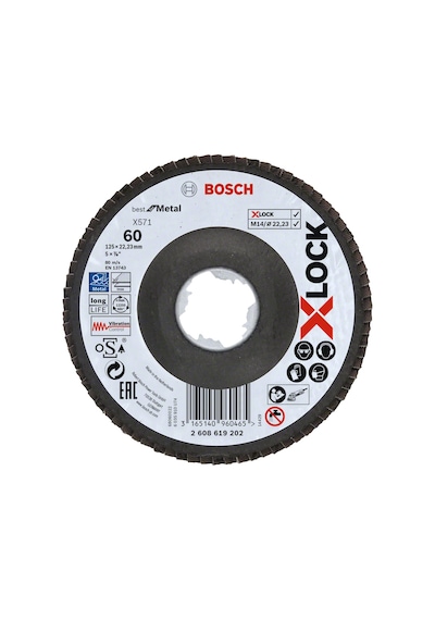 Bosch - X-lock - 125 Mm 60 Kum Best Serisi Metal Flap Disk
