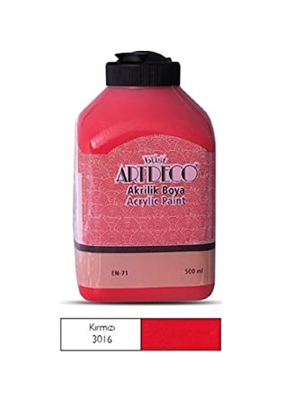 Akrilik Boya, 500ml, Kırmızı 3016 0