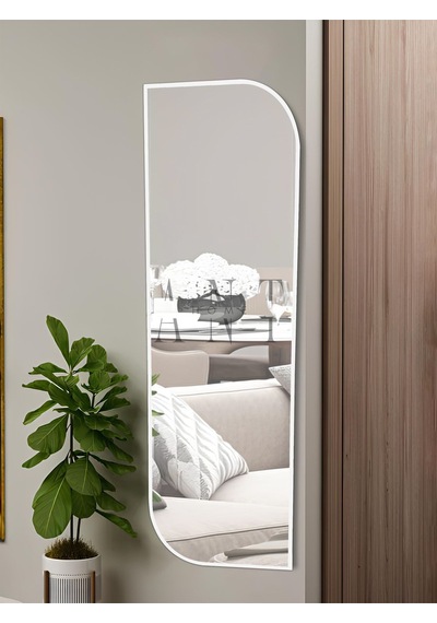 Nice Boy Aynası 120x40 Konsol Aynası, Dresuar Aynası, Asimetrik Ayna 120 X 40 Beyaz Anthomeno8b1 Beyaz