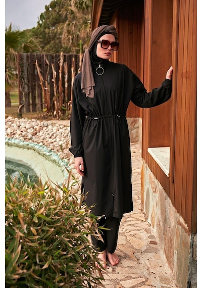 Marina M2401 Tam Kapalı Mayo-siyah Siyah