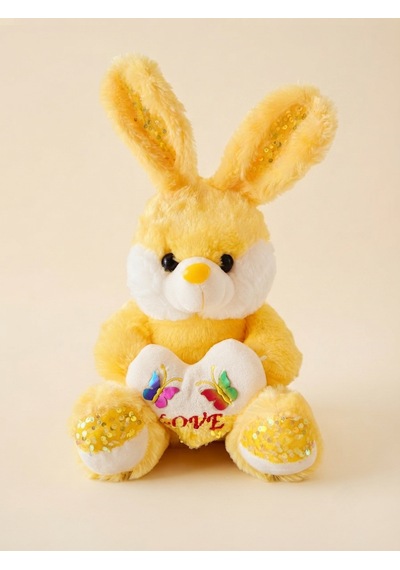Peluş Pullu Tavşan-50 Cm Sarı