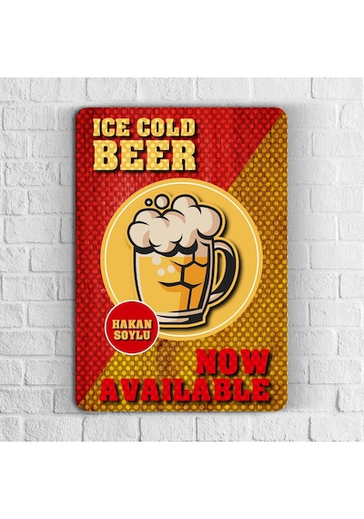 Bk Gift Kişiye Özel Beer Tasarımlı Retro Ahşap Duvar Levhası - 6 Kakgun010026