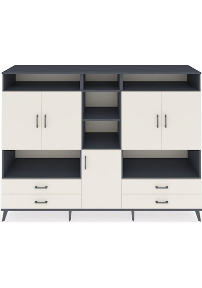Hyperion Dolap 12 Raflı 4 Çekmeceli 5 Kapaklı 220x44x163 Antrasit Antrasit-aytaşı Hyperion Dolap 12 Raflı 4 Çekmeceli 5 Kapaklı 220x44x163 Antrasit Antrasit-aytaşı