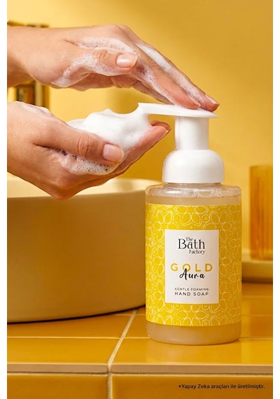 The Bath Factory Gold Aura Vücut Peeling + Gold Aura Duş Jeli + Gold Aura Köpük Sabun﻿﻿
