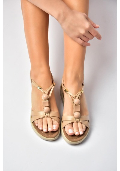 Fox Shoes Y274801509 Ten Boncuklu Kadın Sandalet