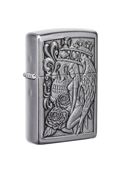 Zippo Çakmak 49442 Skull And Angel Emblem Design
