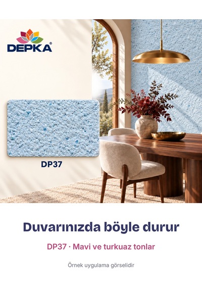 Depka Pamuk Sıva Dp37 2 Kg 7-8 M² İpek Sıva Alternatifi Isı Ve Ses Yalıtımlı Dekoratif Sıva