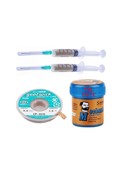 Mechnic Solder Paste Krem Lehim 138 C Noclean Sn42bi58 42g Lehim Toplama Cp-3515 Emme Teli 3,5mm Set