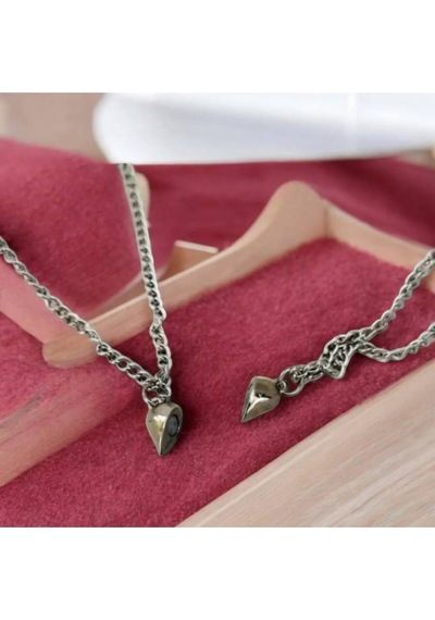 Mıknatıslı Kalp Unisex Kolye Şık Ve Anlamlı Tasarım Çok renkli