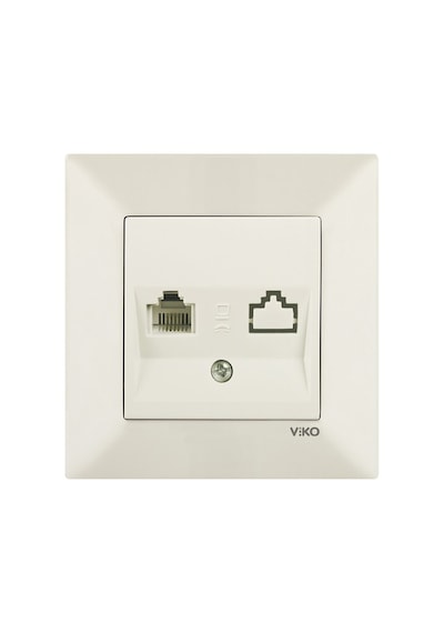 Viko Meridian Krem Tekli Nümeris Telefon Prizi Cat3 Vk