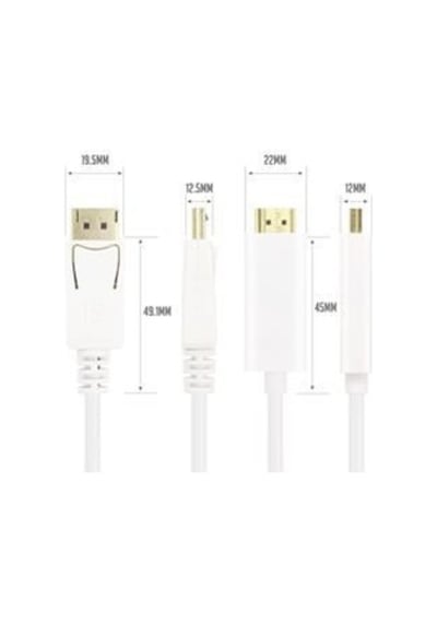 Vcom Cg605l-3.0 Beyaz 3.0mt Display Port Erkek To Hdmi Erkek Kablo