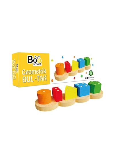 4 Adet Bee Smart Ahşap Geometrik Bul-tak Eğitici Oyuncak