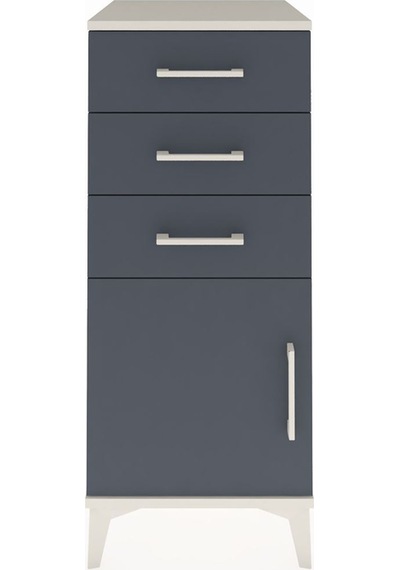 Hyperion Komodin Tek Raflı 3 Çekmeceli Tek Kapaklı 44x44x106 Aytaşı-antrasit Aytası