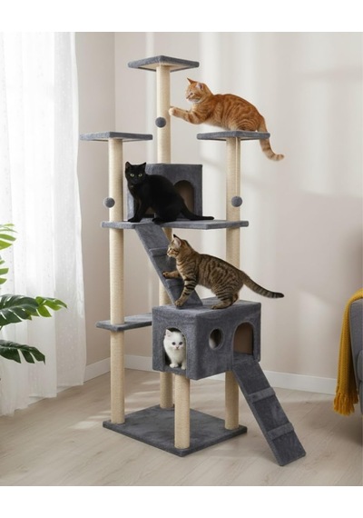 Pet Residence Kedi Tırmalama Evi Antrasit 170 X 60 X 50 Cm