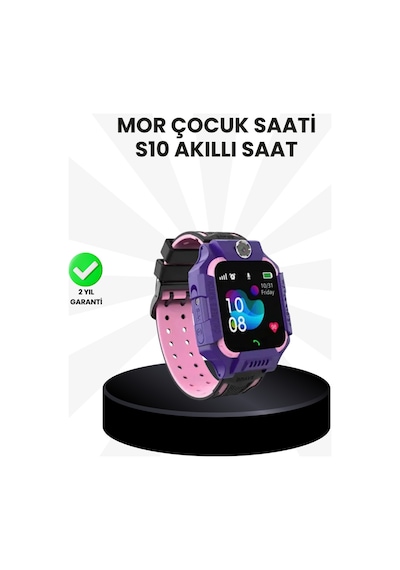 S10 Akıllı Çocuk Saati Mor Model Çift Yönlü Konuşma Ve Sos Fonksiyonu -