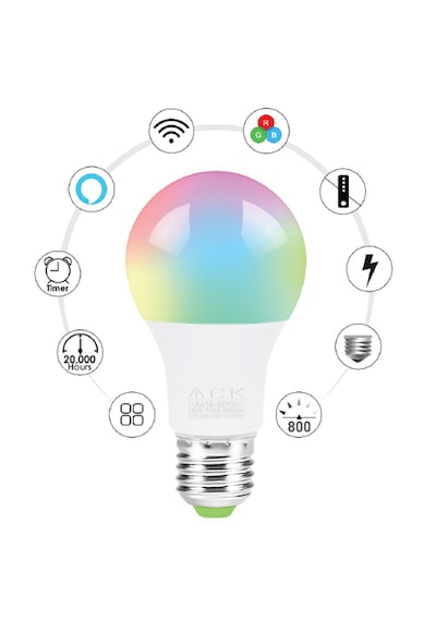 Ack Led Ampul Rgb Wifi Akıllı Uzaktan Kumanda E27 16 Milyon Renk