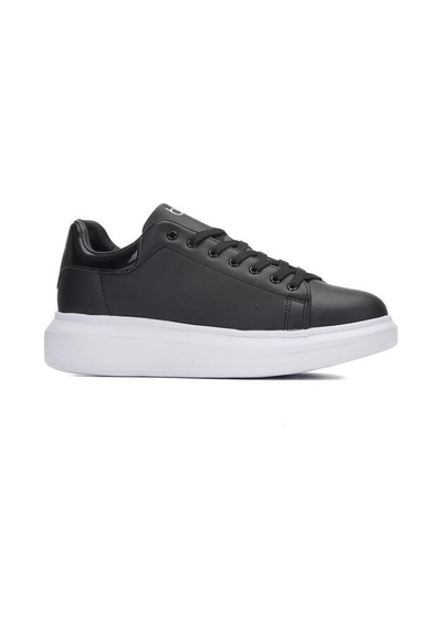 Best Of 150-24 Deri Trend Sneaker Ayakkabı Siyah Beyaz 36-40