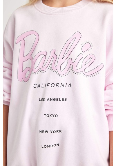 DeFacto Kız Çocuk Pembe Barbie Oversize Geniş Kalıp Bisiklet Yaka İçi Yumuşak Tüylü Sweatshirt D1117A824AUPN633 DeFacto Kız Çocuk Pembe Barbie Oversize Geniş Kalıp Bisiklet Yaka İçi Yumuşak Tüylü Sweatshirt D1117A824AUPN633