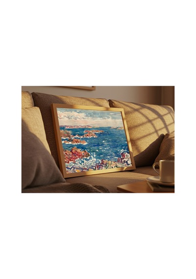 Klasik Sanat Prendergast Kayalık Kıyı Çerçevesiz Poster 21x30 Cm A4 Tablo Yağlı Boya Sanat Baskı