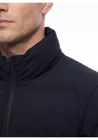Fabrika F6wm-mnt 2108 Siyah Erkek Dik Yaka Kapitone Slim Fit Mont