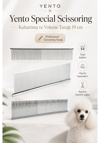 Yento Special Scissoring Kedi & Köpek Kabartma Ve Volume Tarağı 19 Cm