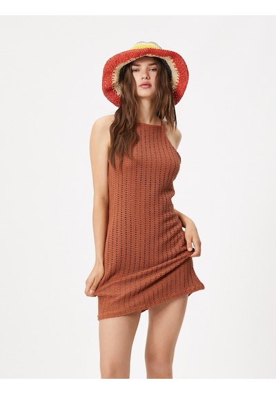 Koton Mini Triko Elbise Bodycon Kolsuz Halter Yaka Dar Kesim Kahverengi 3sal80197ık 3SAL80197IK519 Koton Mini Triko Elbise Bodycon Kolsuz Halter Yaka Dar Kesim Kahverengi 3sal80197ık 3SAL80197IK519