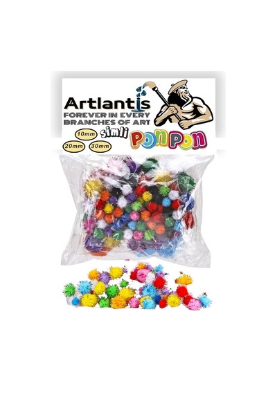 Simli Ponpon 10 Mm 20 Mm 30 Mm 85 Li Set 1 Paket Karışık Renk Pon Pon 1 Cm 2 Cm 3 Cm Pompom Elişi Etkinliği Anasınıfı Kreş Okul Öncesi Pom Pom