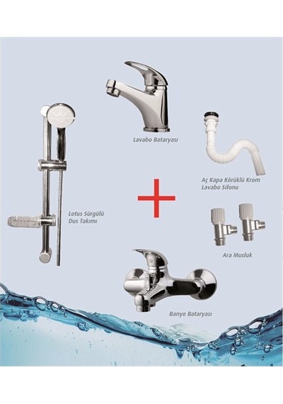 5'Li Banyo Batarya Set Gri