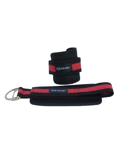 D Ring Fitness Ayak Bileği Ağırlık Çalışma Kemeri Ankle Straps Fitness 1 Çift Sağ/sol Takım Kırmızı - Siyah