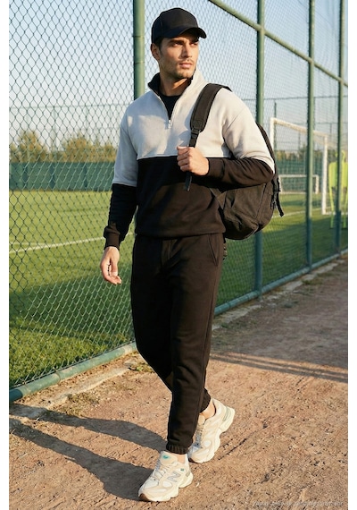 Buratti Pamuklu Regular Fit Normal Bel Lastikli Paça Cepli Erkek Eşofman Altı 59080153W4 Siyah