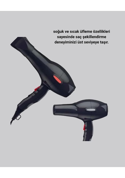 Ers Profesyonel Saç Kurutma Makinesi Ac Motor, Soğuk Üfleme, 2 Hız Kademesi