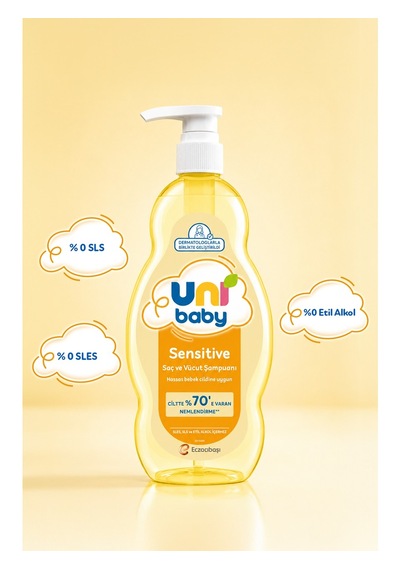 Uni Baby Sensitive Saç Ve Vücut Sampuanı 900 Ml X 2 Adet Tüm Saçlar