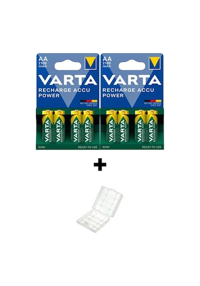 Varta 2100 mAh Şarjlı AA Kalem Pil 8'li + Pil Kutusu