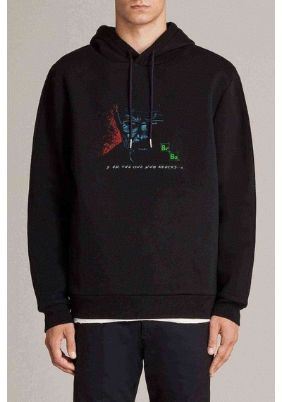 Breaking Bad Iam The One Who Baskılı Siyah Erkek Örme Sweatshirt