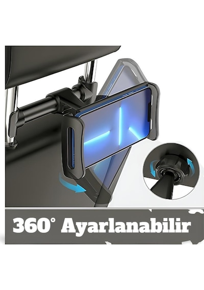 Cosmostech Araç Içi Koltuk Arkası 360° Ayarlanabilir° Tablet Telefon Tutucu Stand