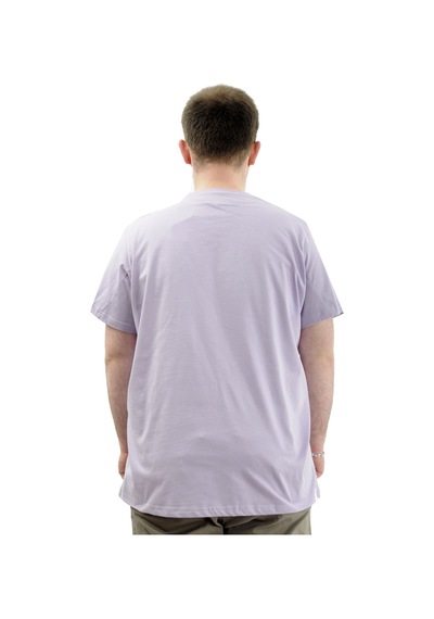 Mode Xl Büyük Beden Erkek T-shirt Bisiklet Yaka Basic 20031 Lila Lila