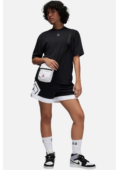 Nike Jordan Diamond Jumpan Women S Loose Fit Top T-shirt Kadın Bol Kalıp File Detaylı Tişört Siyah
