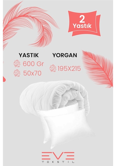 Eve Tekstil Cift Kisilik Yorgan Seti 195cmx215cm Beyaz