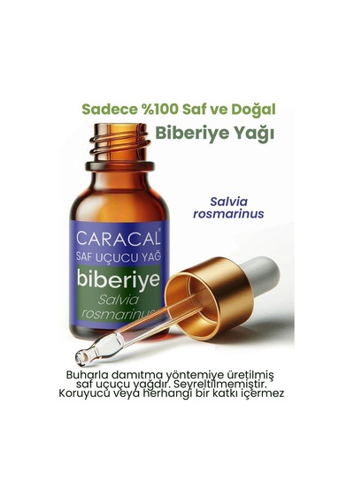 Caracal Saf Biberiye Yağı 10ml Doğal Biberiye Uçucu Yağı 10 ML